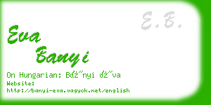 eva banyi business card